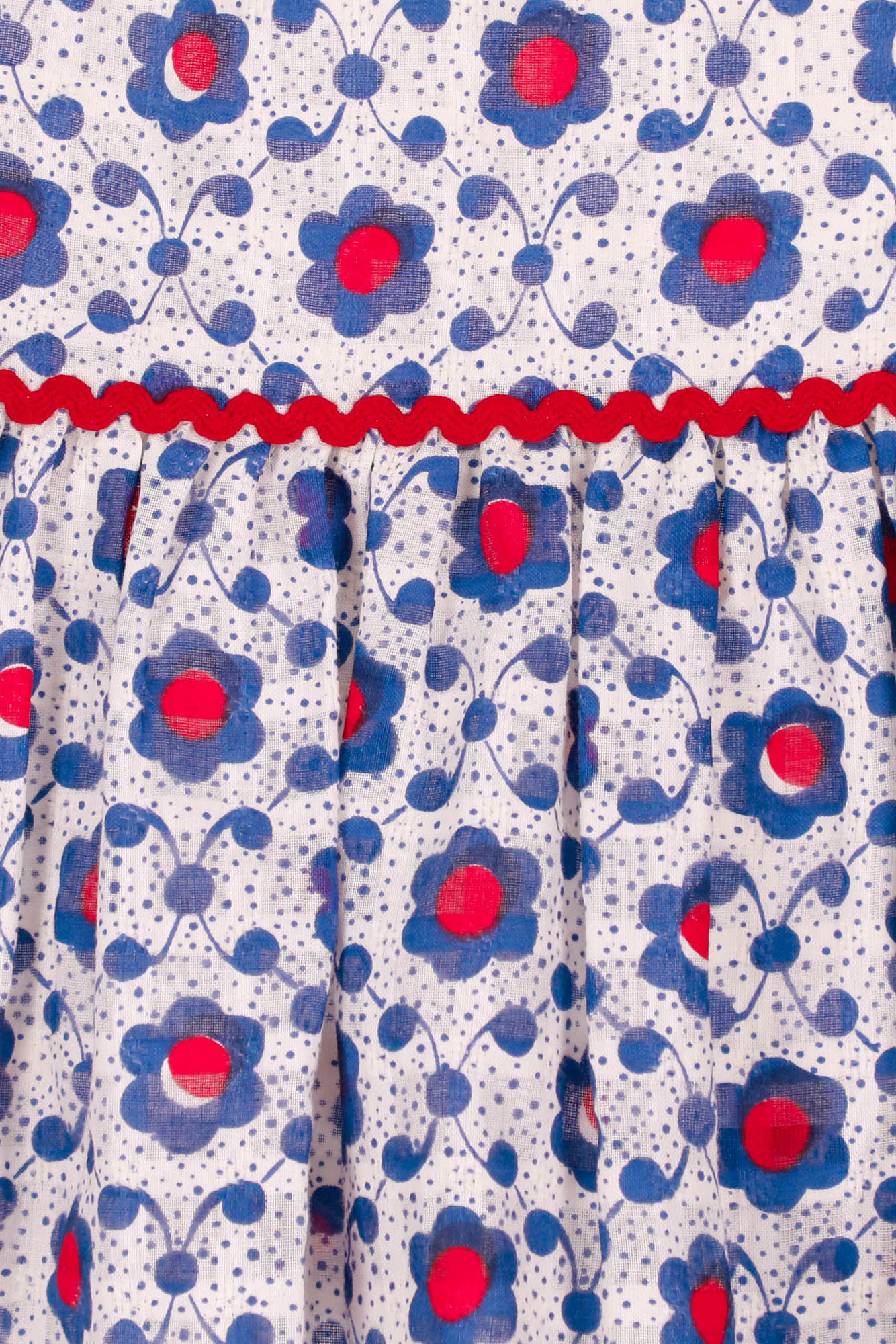 Skirt - Blue cotton veil shaped Print