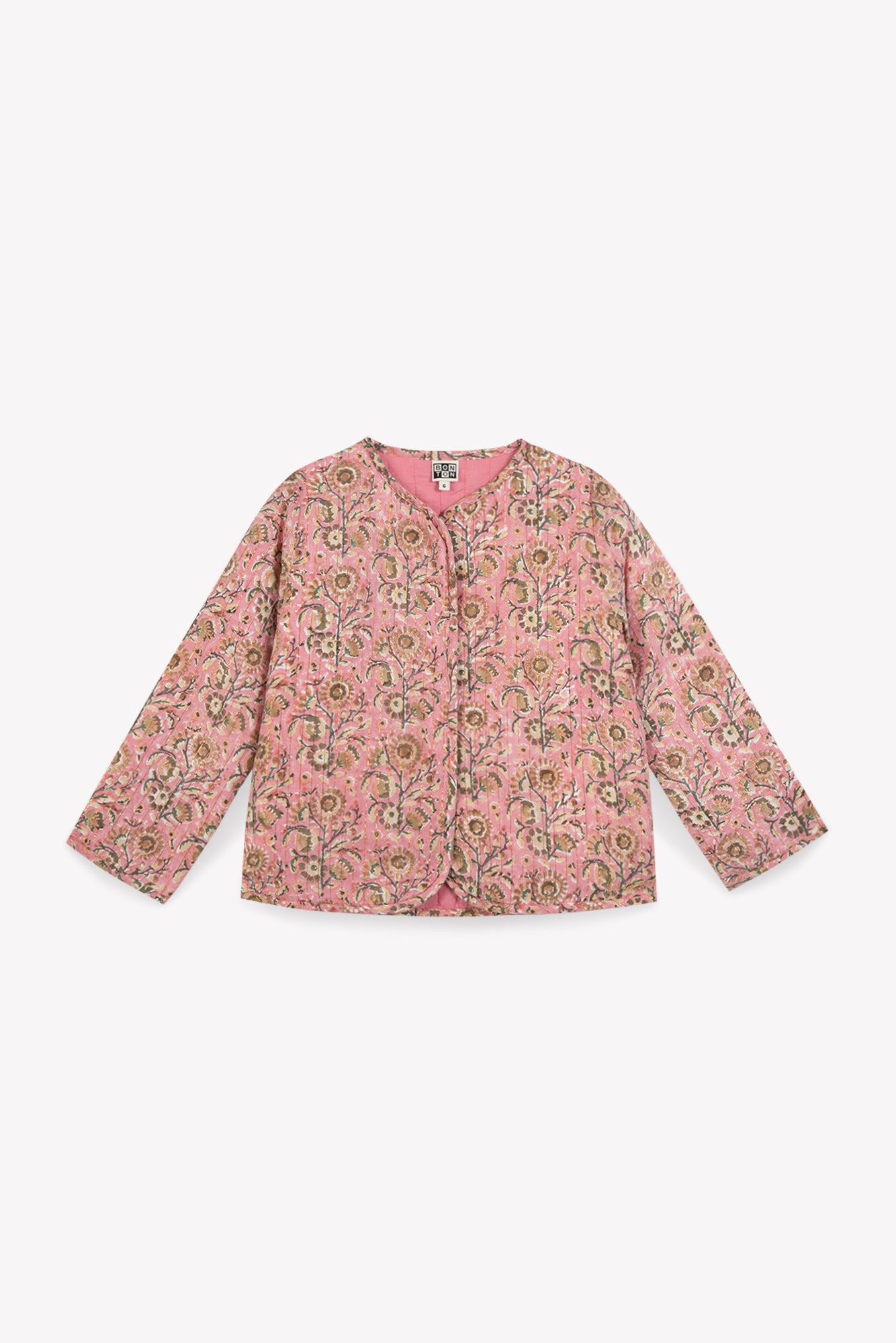 Veste - Giselle rose voile de coton lurex imprimé