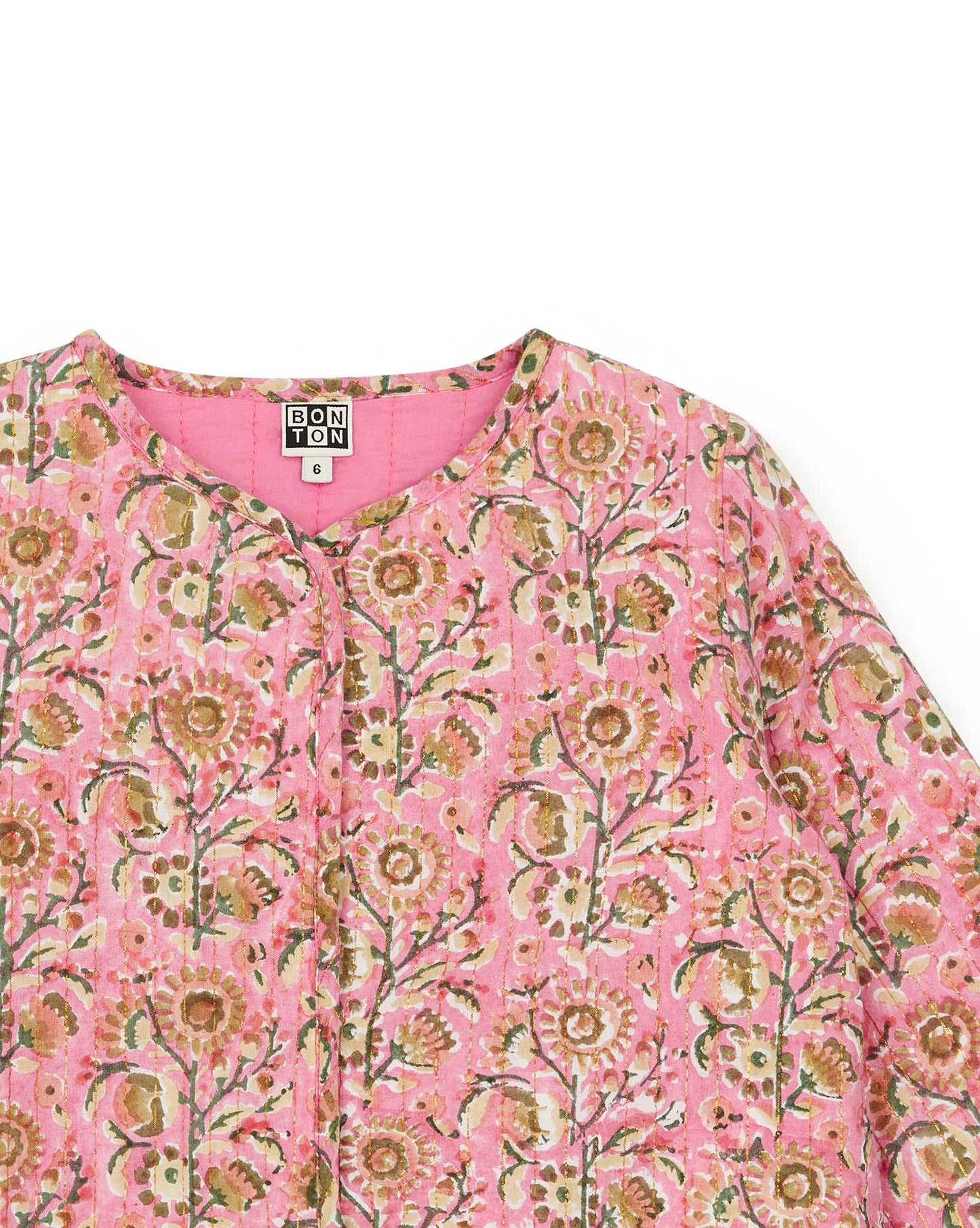 Jacket - Giselle Pink Lurex cotton sail Print