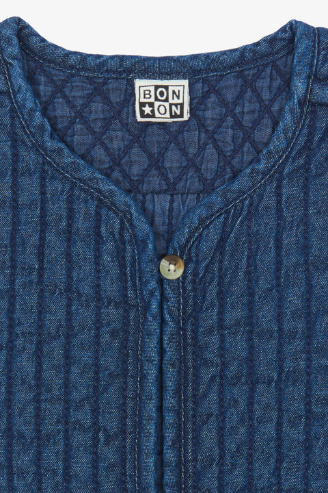 Gilet - Josefa chambray bleu matelassé - Image principale