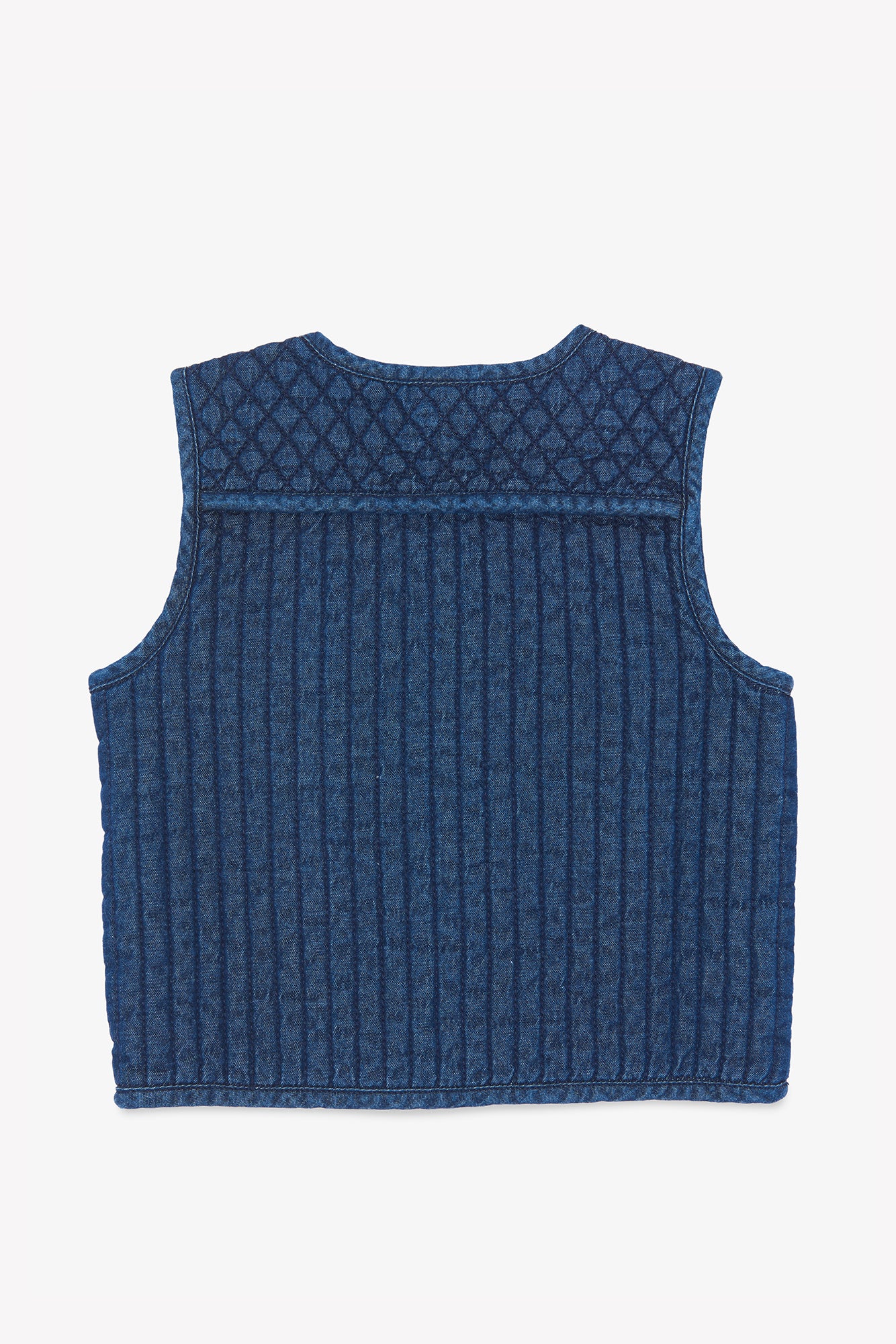 Gilet - Josefa chambray bleu matelassé
