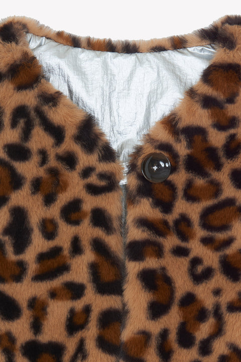 Jacket - Betib Leopard and Silver Without Manche and Water-repellent - Image principale