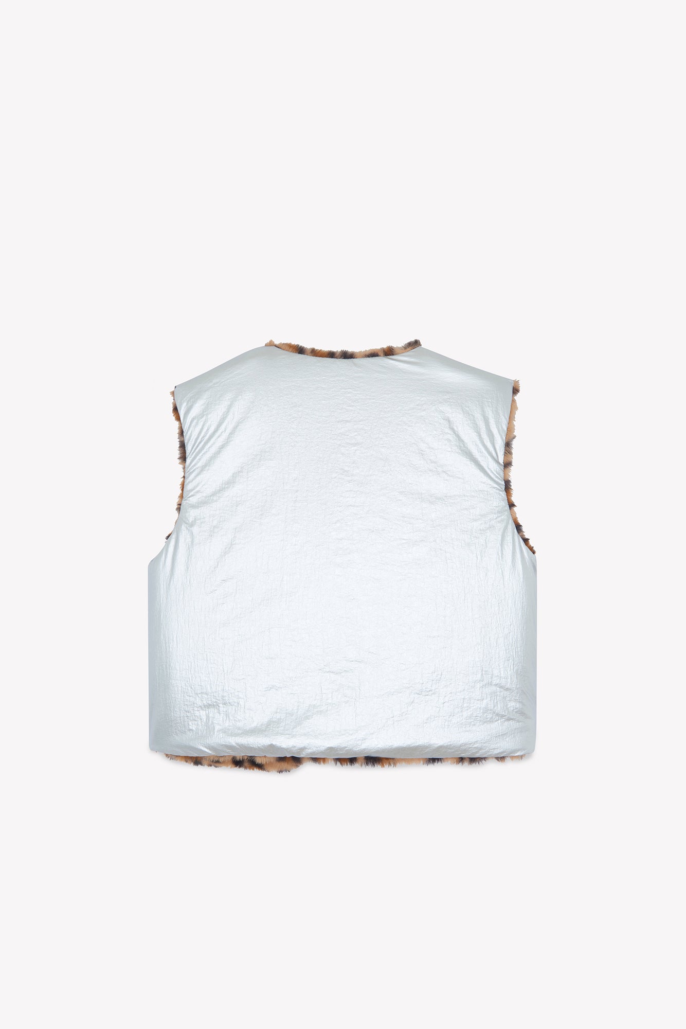 Veste - Betib léopard et argenté sans manche et réversible