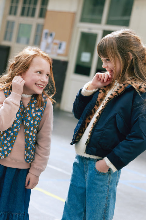 Bomber - Joyce Navy Bonton Interior Leopard - Image principale