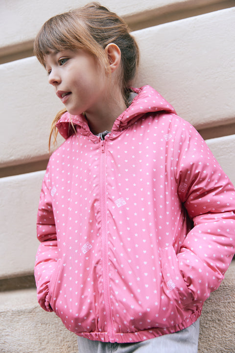 Veste - Flotte rose imprimé étoiles - Image principale