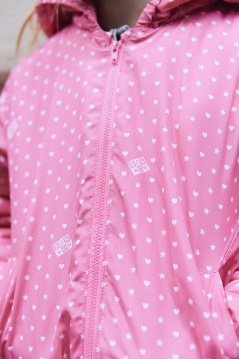 Veste - Flotte rose imprimé étoiles - Image principale