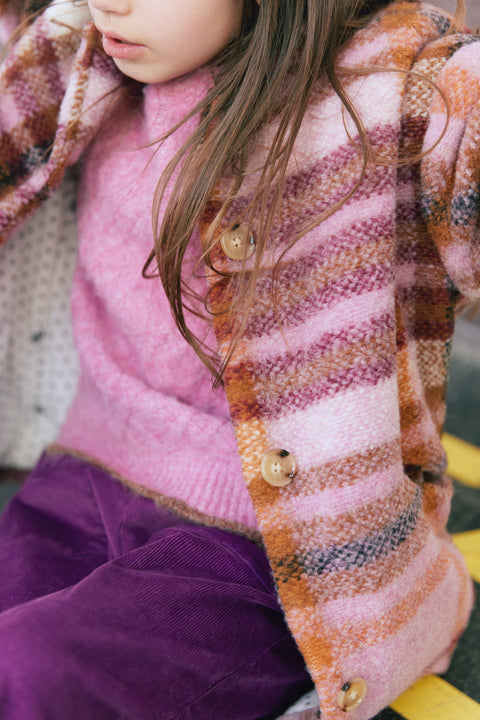 Manteau - Frenchi à carreaux rose - Image principale