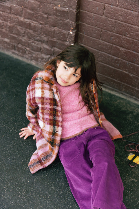 Manteau - Frenchi à carreaux rose - Image principale