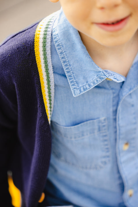 Cardigan - Tomy Blue organic cotton - Image principale