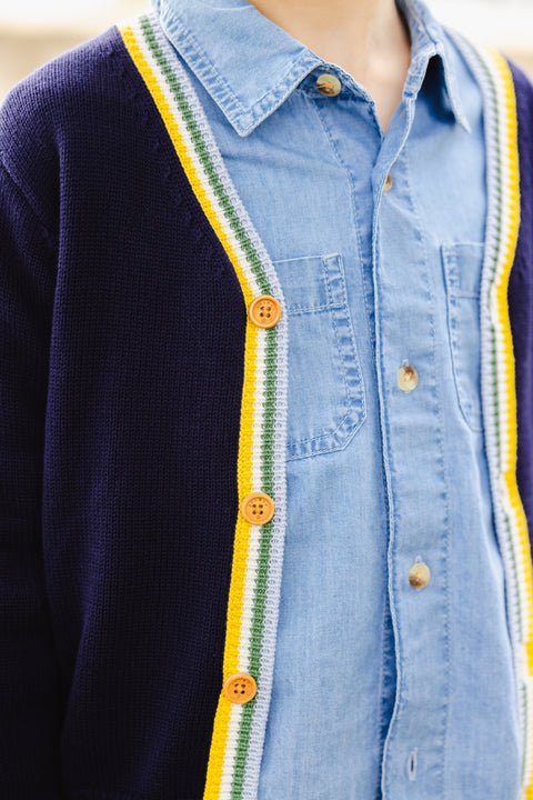 Cardigan - Tomy Blue organic cotton - Image principale