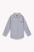 Shirt - Paname striped cotton veil Blue