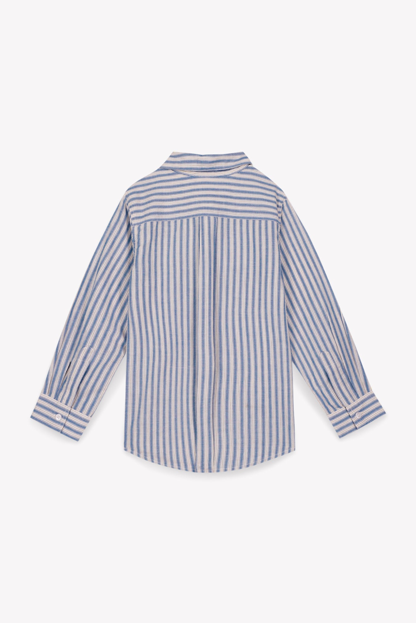 Chemise - Paname écrue voile de coton rayé bleu