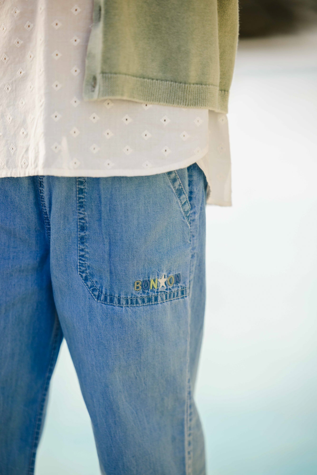 Trousers - Batcha Blue Cotton Chambray