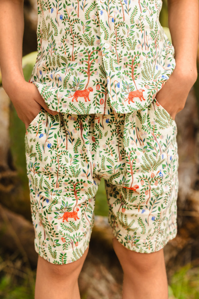 Short - Rambo savane double gaze de coton imprimée - Image principale