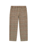 Pantalon - Batcha marron en coton tweed imprimé carreau