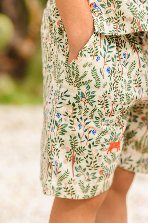 Short - Rambo savane double gaze de coton imprimée - Image principale