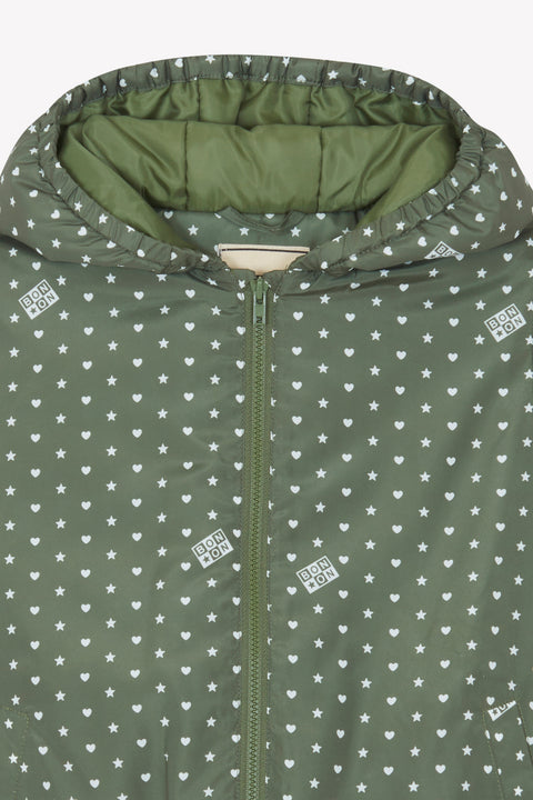 Veste - Flotte vert imprimé étoiles bonton - Image principale