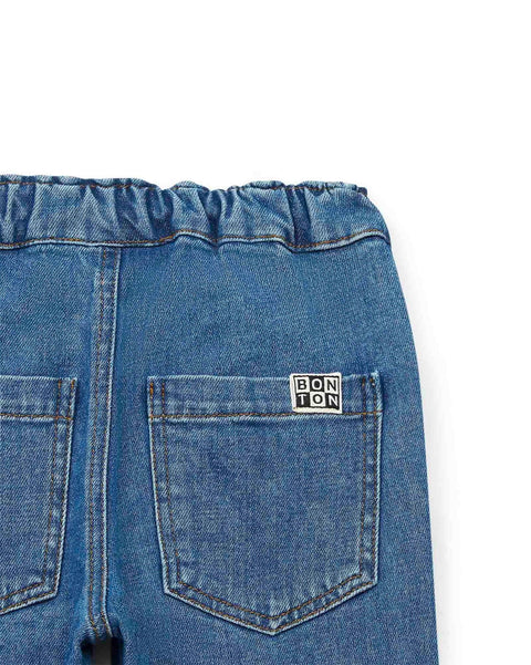 Pantalon - Fracas bleu en denim stretch - Image principale