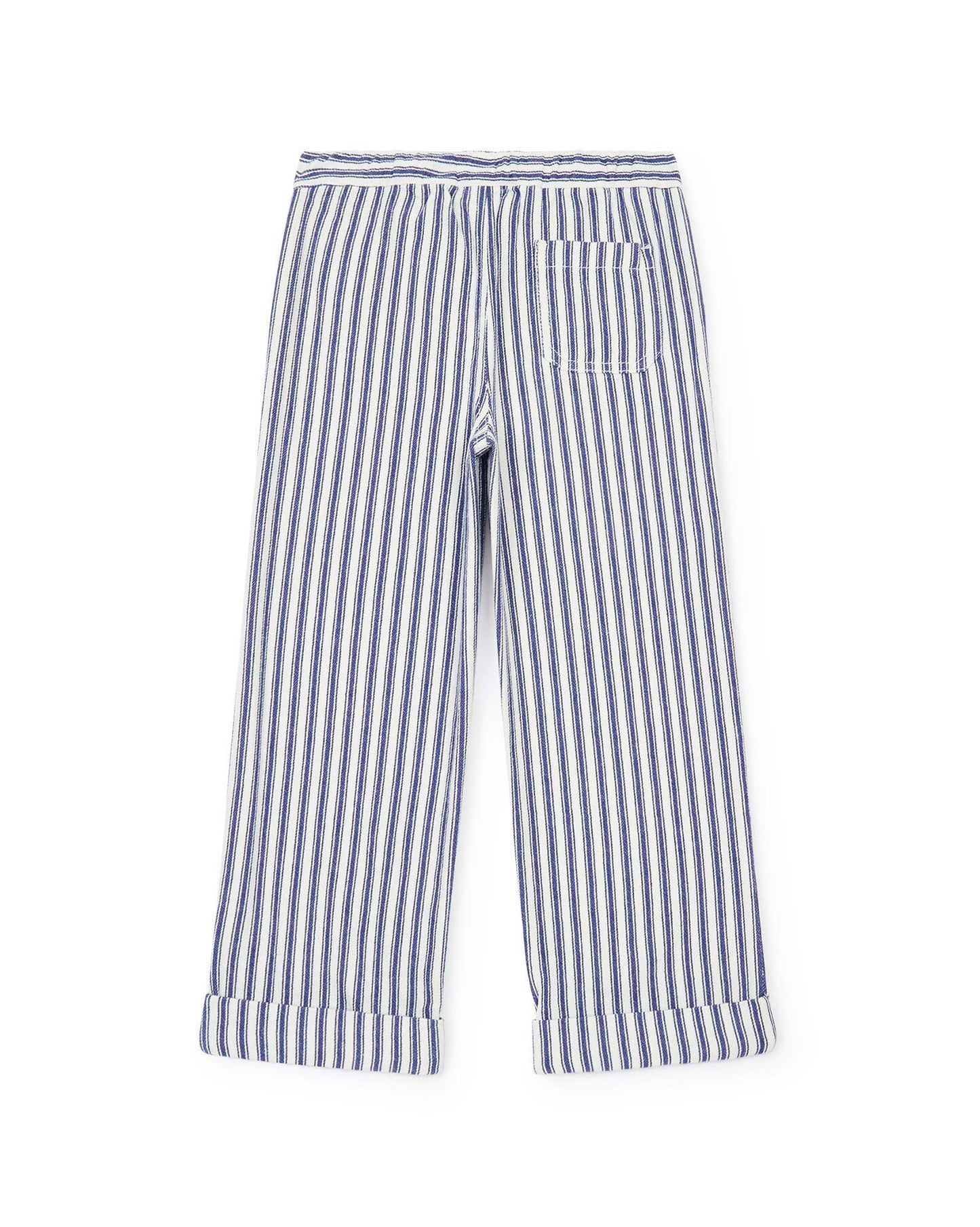 Trousers - itcha Blue Striped cotton twill