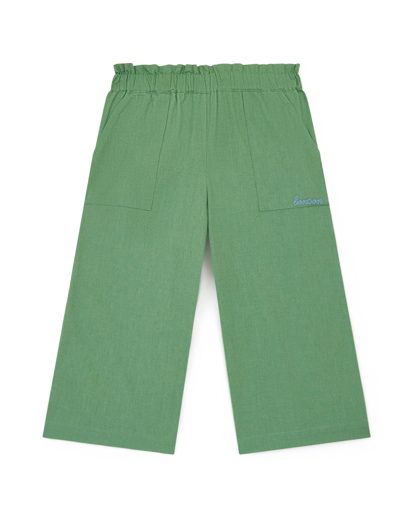 Trousers - Goa Green cotton canvas and linen