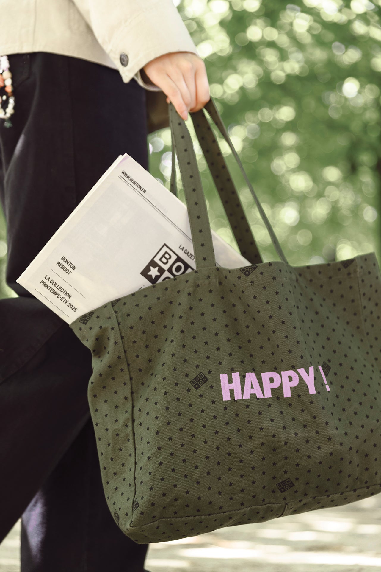 Moyen cabas - Beth dark kaki Bonton