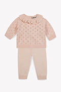 Outfit - Cola Pink Baby Knitwearopenwork cotton