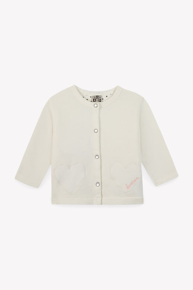 Cardigan - Sister écru molleton de coton - Image principale