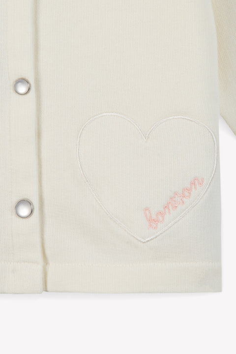 Cardigan - Sister écru molleton de coton - Image principale
