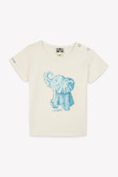 T-shirt - Ecru tuba Baby organic cotton Print