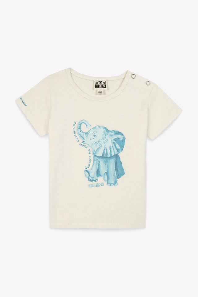 T-shirt - Tuba ecru Baby organic cotton Print - Image principale