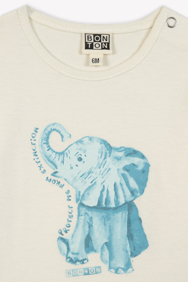 T-shirt - Tuba ecru Baby organic cotton Print - Image alternative