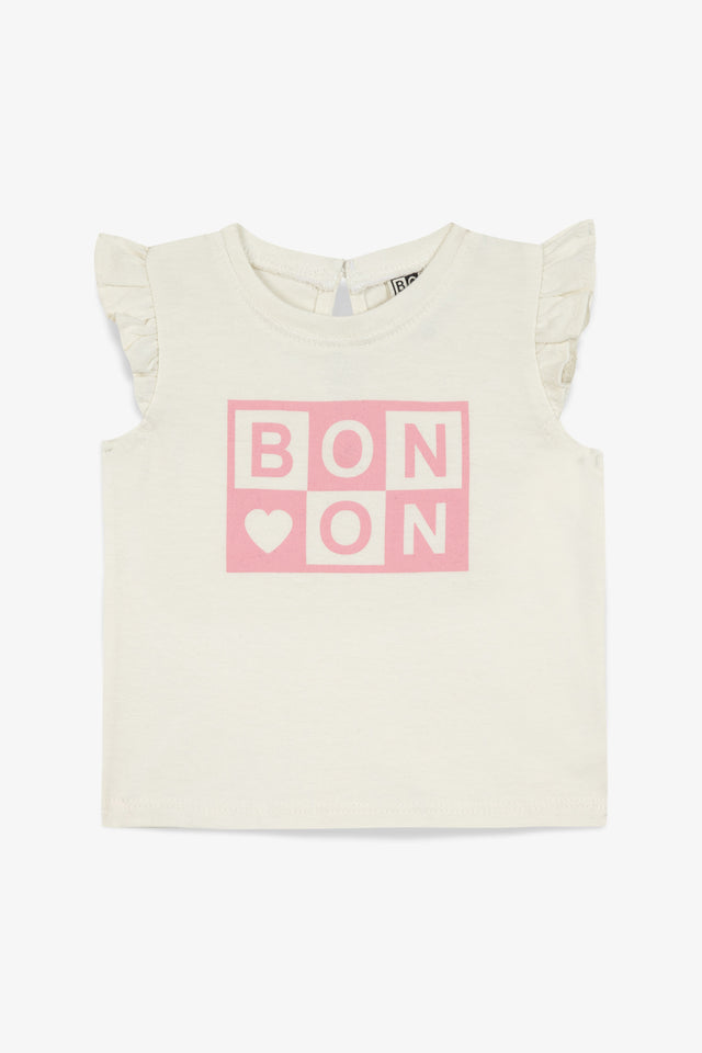 T-shirt - Tika écru Bébé coton organique imprimé - Image principale