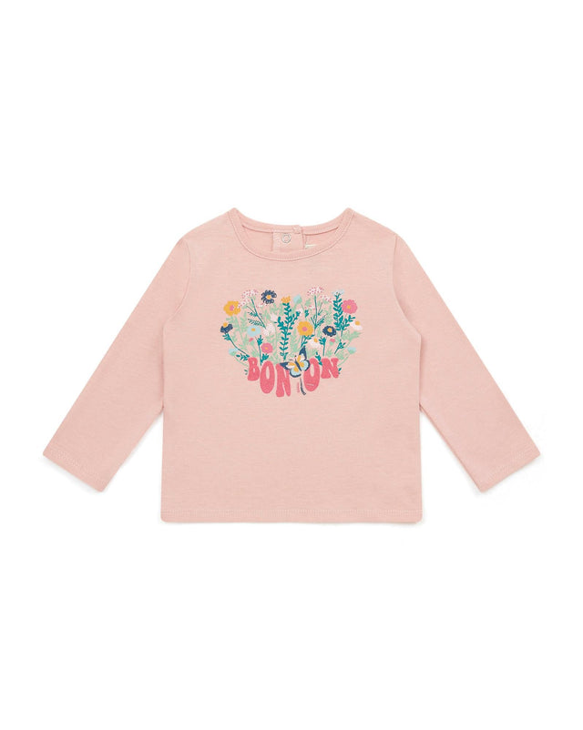 T-shirt - ML Coeur Pink Baby In 100% organic cotton - Image principale