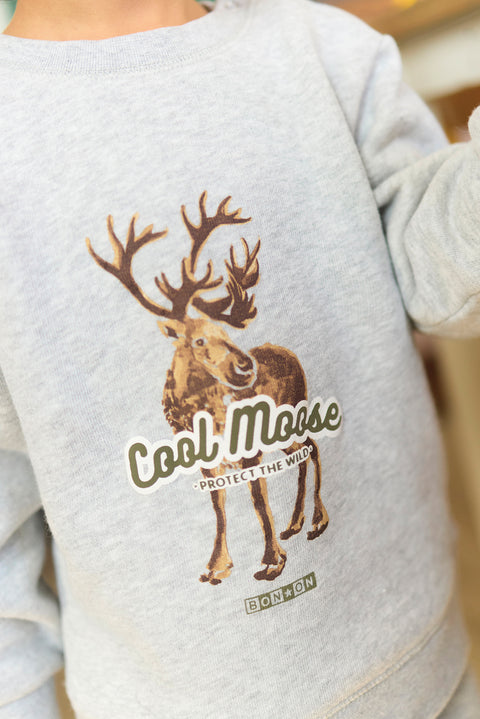 Sweat - Smily gris chiné illustration renne - Image principale
