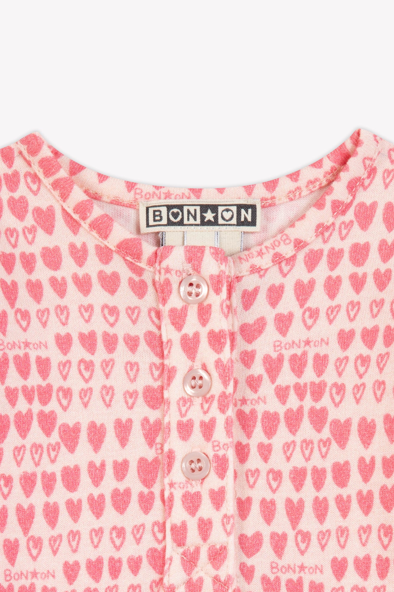 Pyjama - Rose imprimé coeur