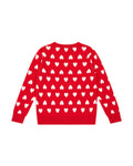 Sweater - Paula Red cotton Jacquardheart