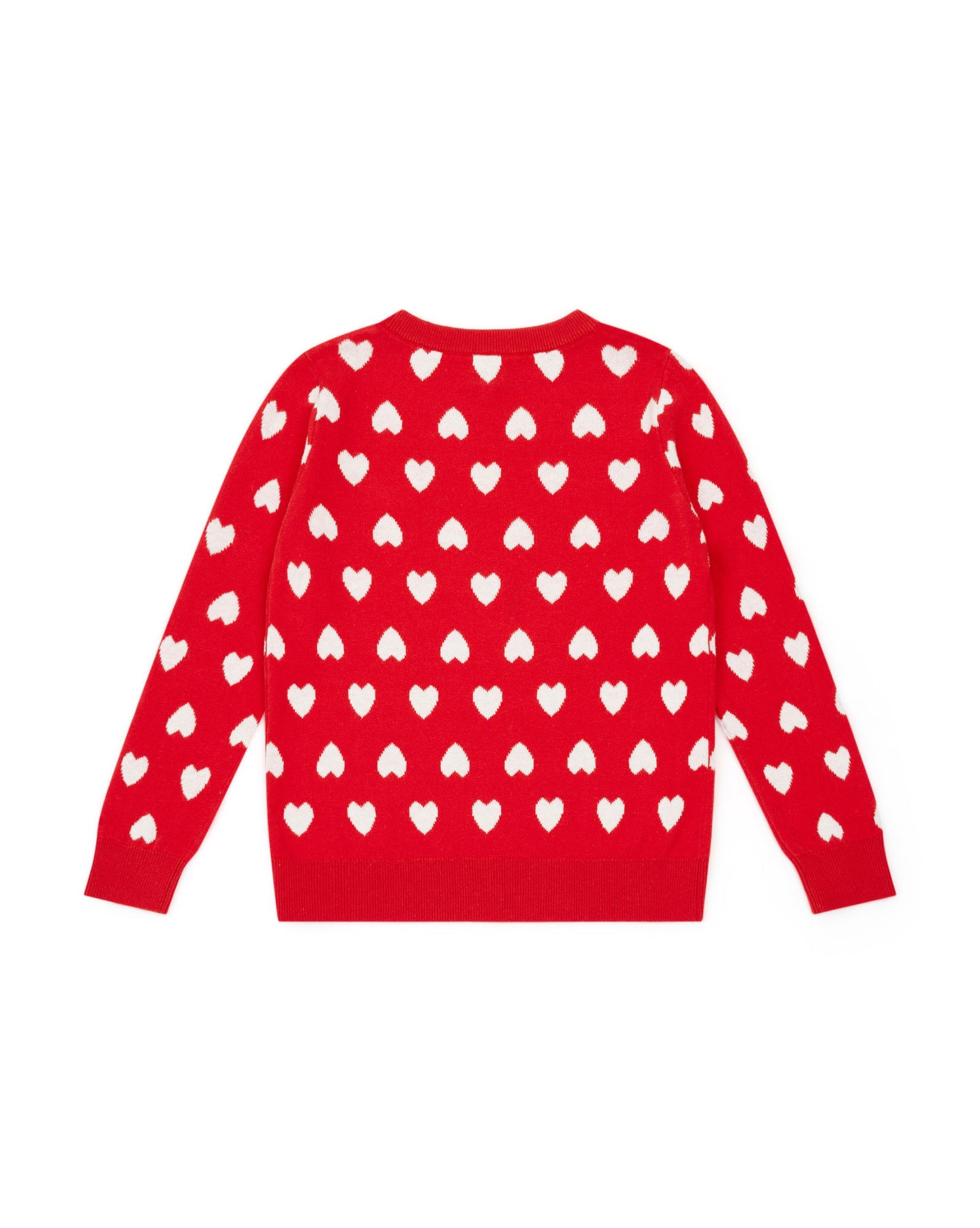 Sweater - Paula Red cotton Jacquardheart