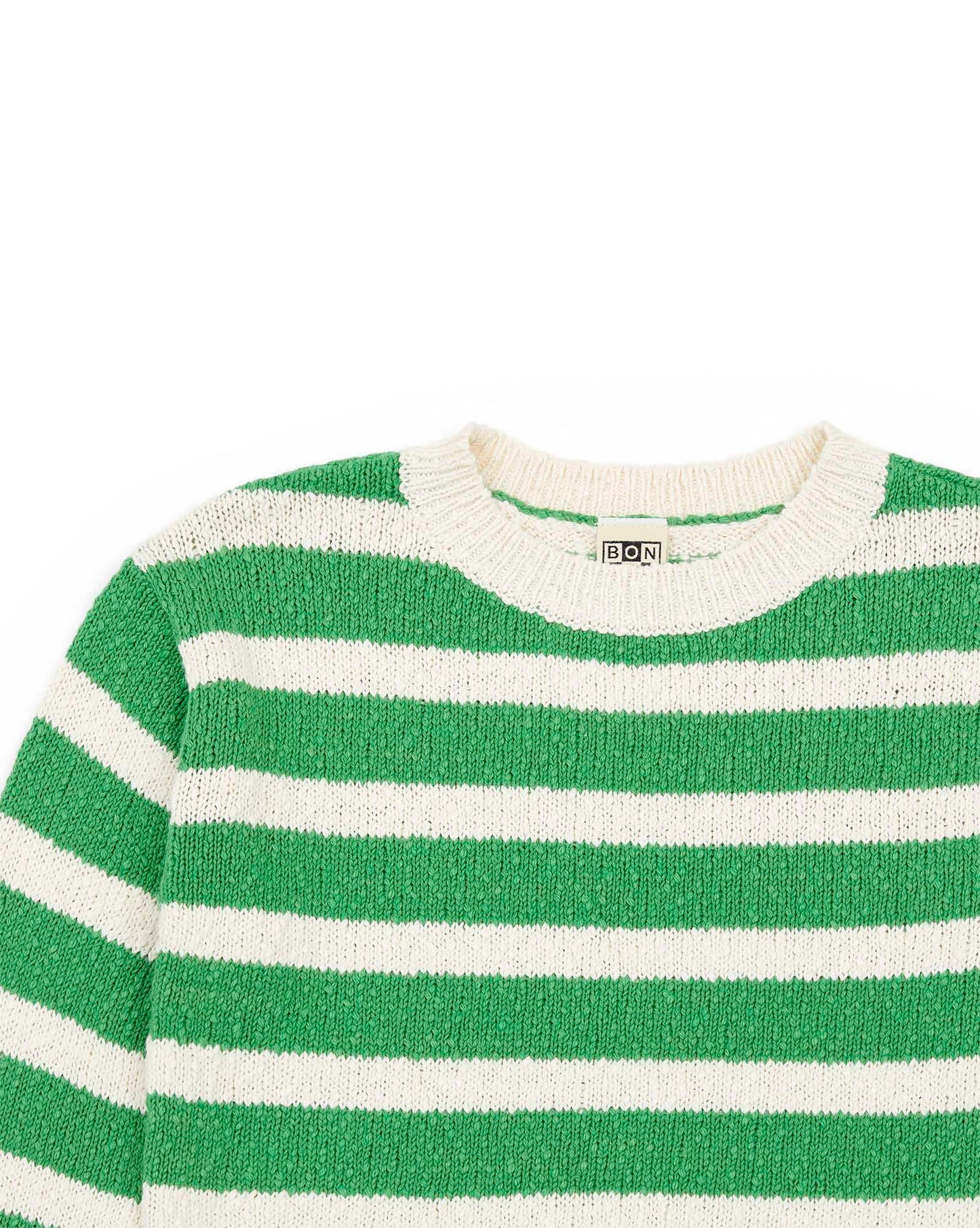 Pull - Marina vert coton marinière