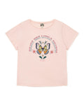 T-shirt - Papillon rose en 100% coton biologique