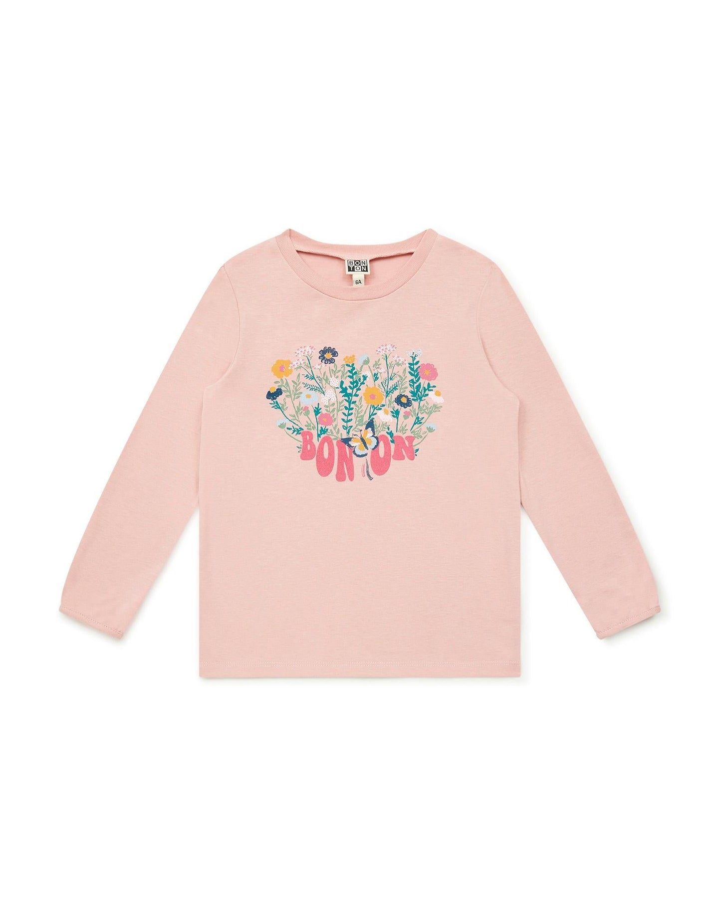 T-shirt - ML Cœur rose en 100% coton biologique