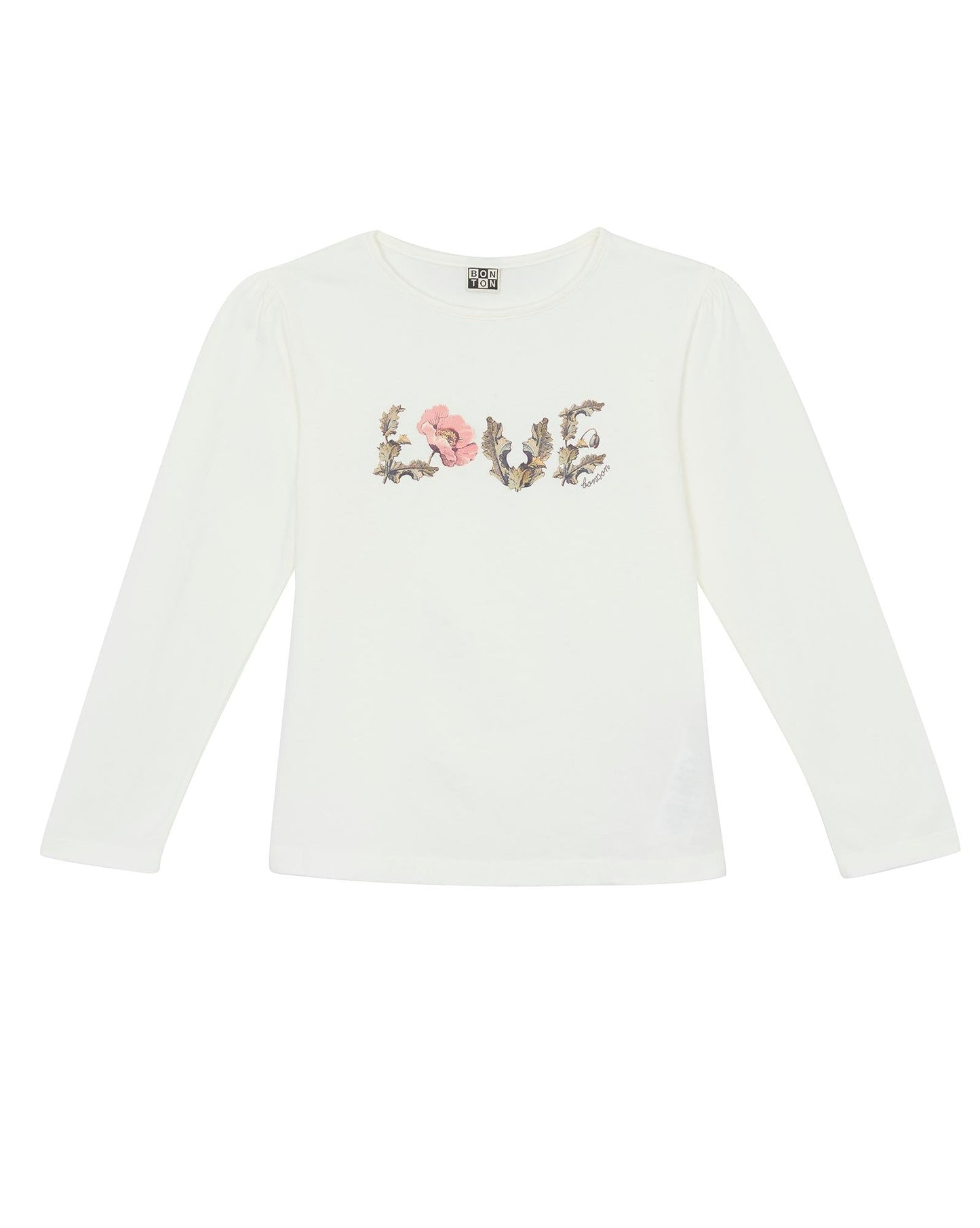 T-shirt - Love beige en 100% coton