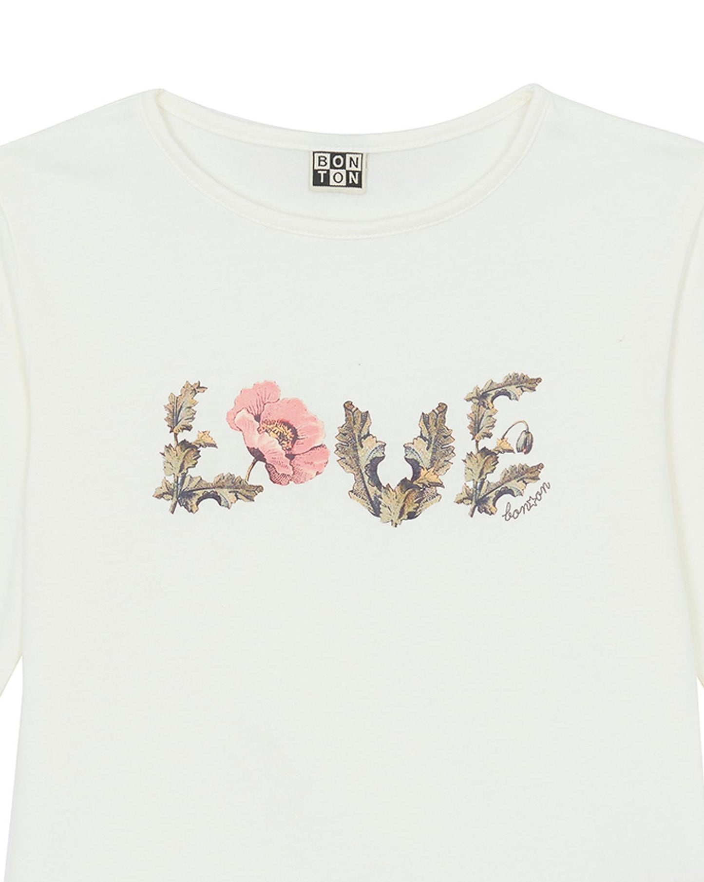 T-shirt - Love beige en 100% coton