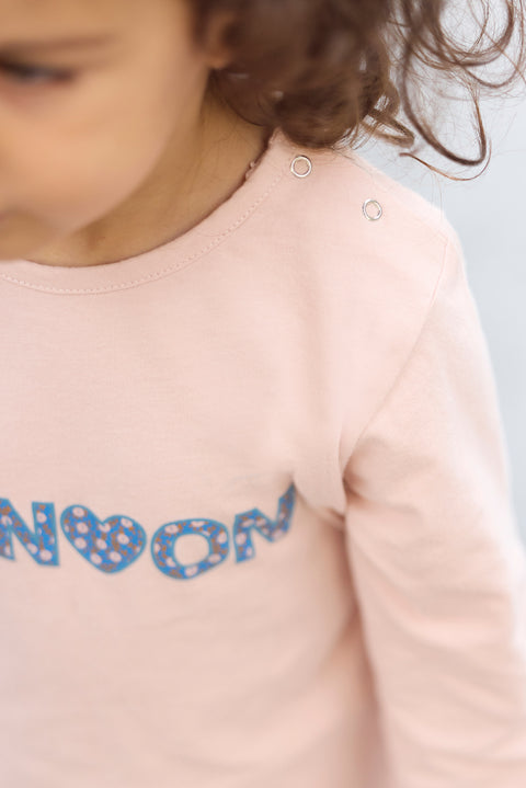 T-shirt - Taxi rose clair bonton liberty - Image principale