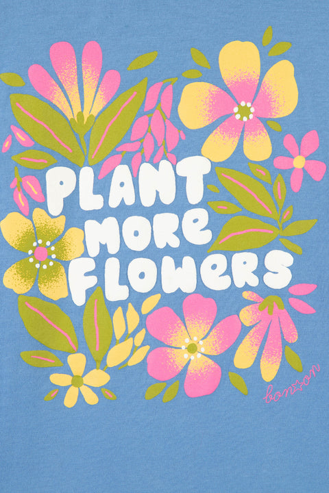 T-shirt - Titty bleu imprimé fleuri - Image principale