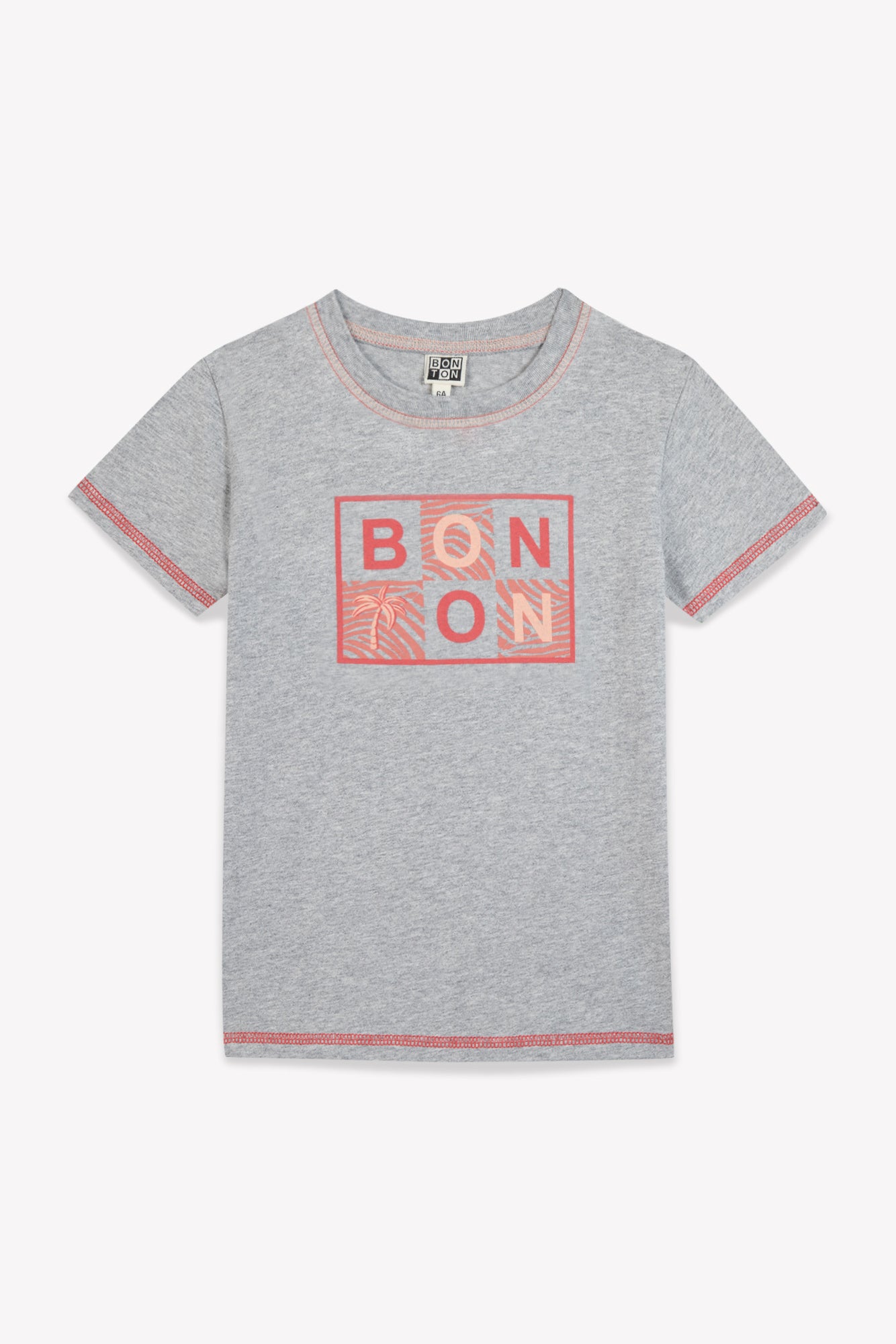 Tee-shirt - Tubo gris coton organique logo beige