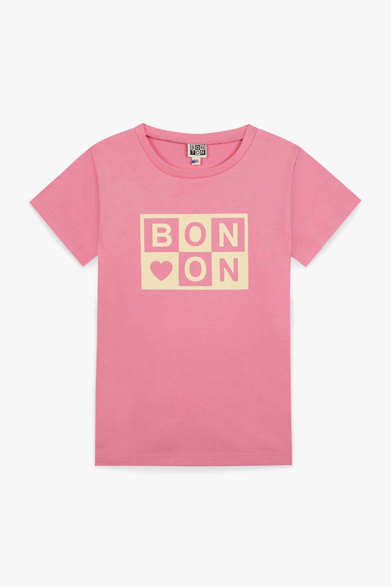 Tee-shirt - Tubo rose coton imprimé soleil