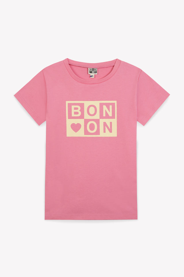 Tee-shirt - Tubo rose coton imprimé soleil - Image alternative