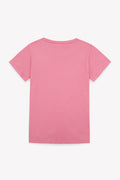Tee-shirt - Tubo rose coton imprimé soleil