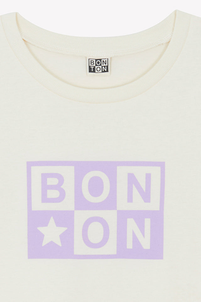 Tee-shirt - Tubo écru coton organique logo lila - Image alternative