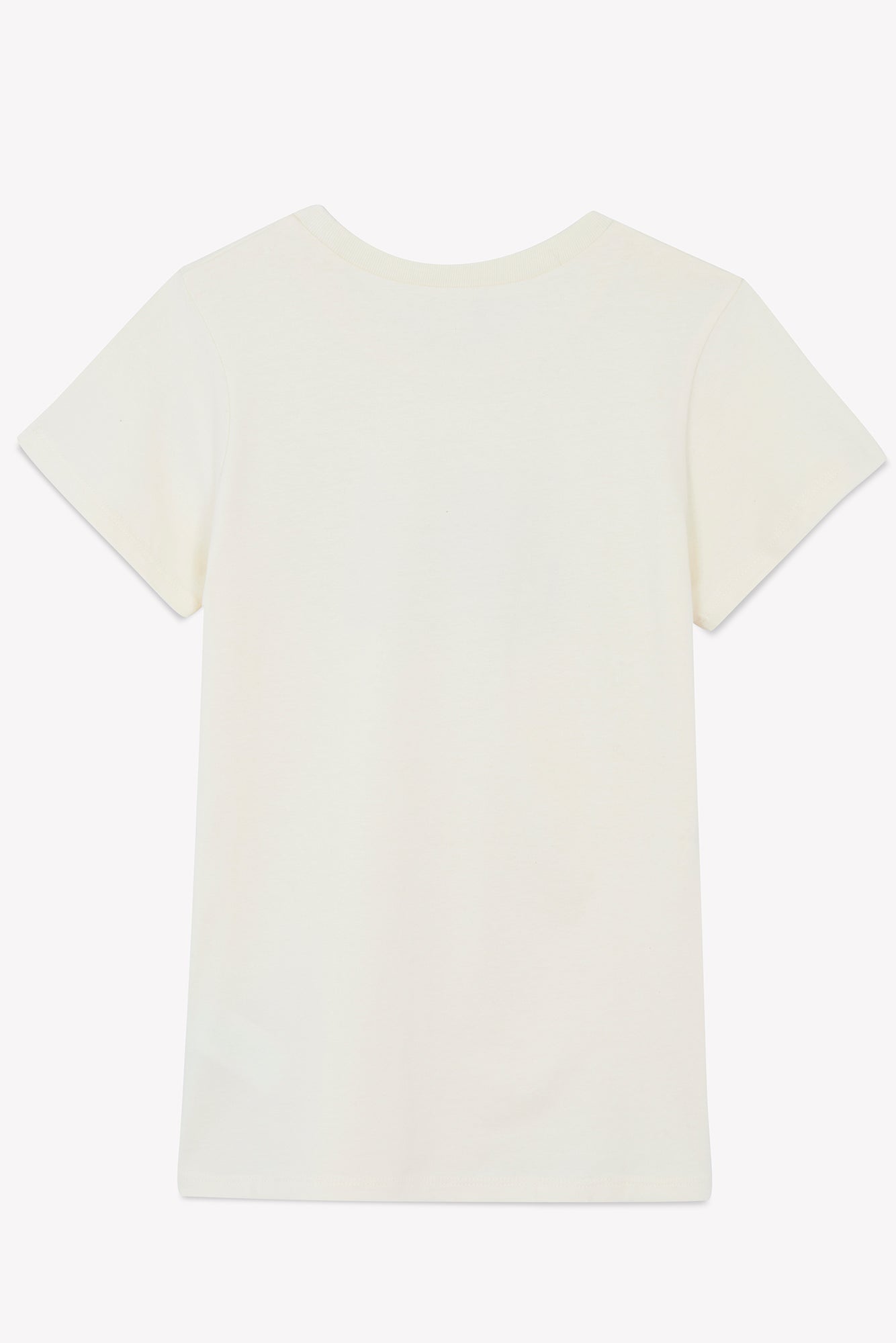 T-shirt - Tubo ecru organic cotton lilac logo